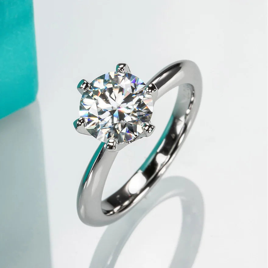 925 Sterling Silber Verlobungsring Damen – Zirkonia 1–3ct, klassischer Solitär | Hochzeit & Geschenk | Zeyra | Versand aus D