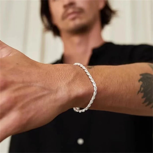 Edelstahlarmband Silber – Verstellbares Twist Chain Design für Herren & Damen | Hip-Hop Schmuck | Zeyra | Versand aus DE