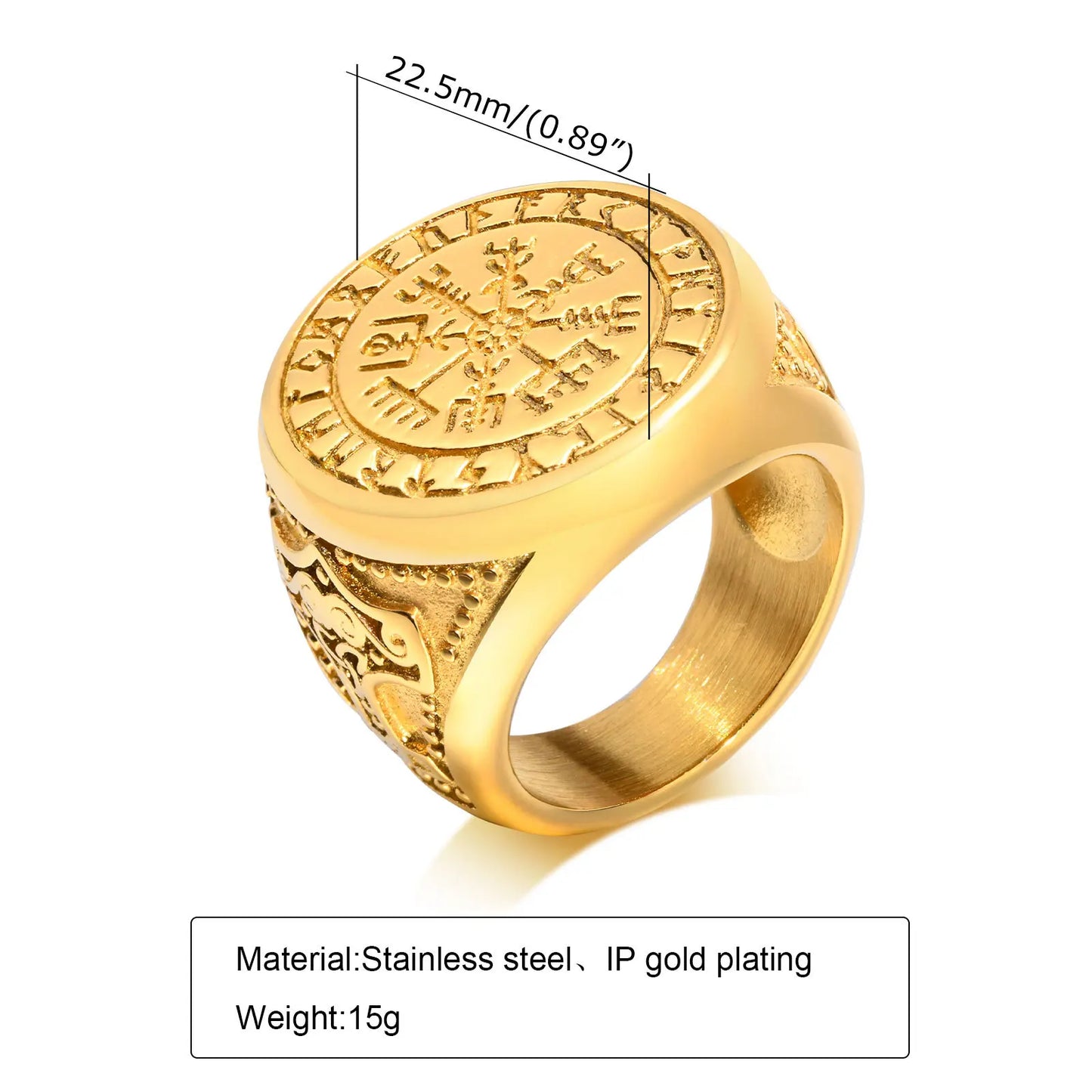 Zeyra® Vintage Herrenring – Edelstahl Siegelring mit Naturstein | Waterproof & Kratzfest | Punk Style Signet Ring