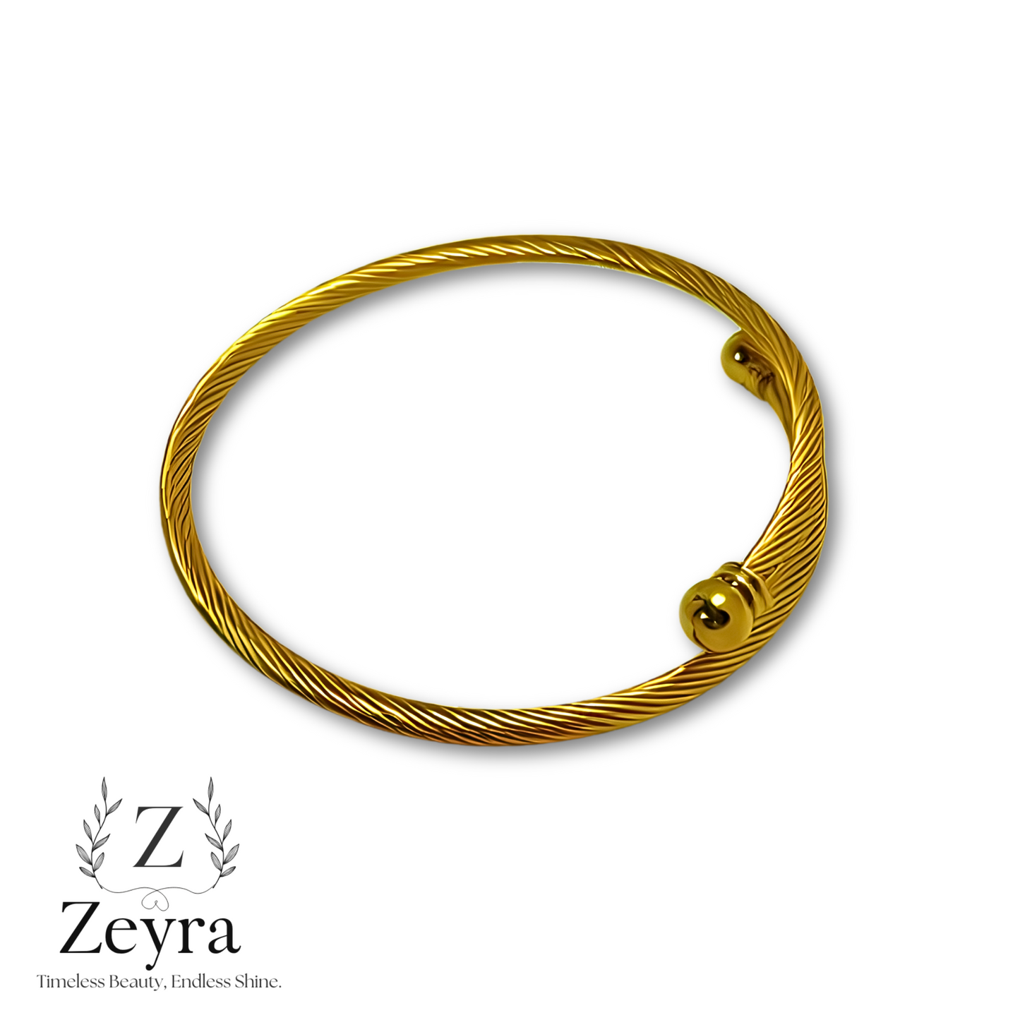 Titan Wire – Vergoldeter Edelstahl-Armreif mit gedrehtem Draht-Design, Zeitlos & Elegant | Zeyra | Versand aus DE