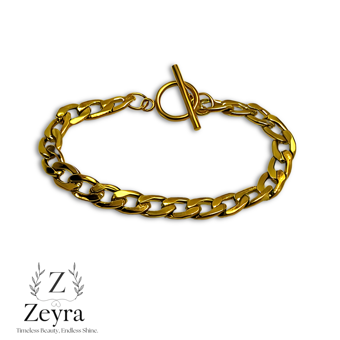 Timeless Chain – Vergoldetes Panzerarmband aus Edelstahl mit Knebelverschluss | Zeyra | Versand aus DE