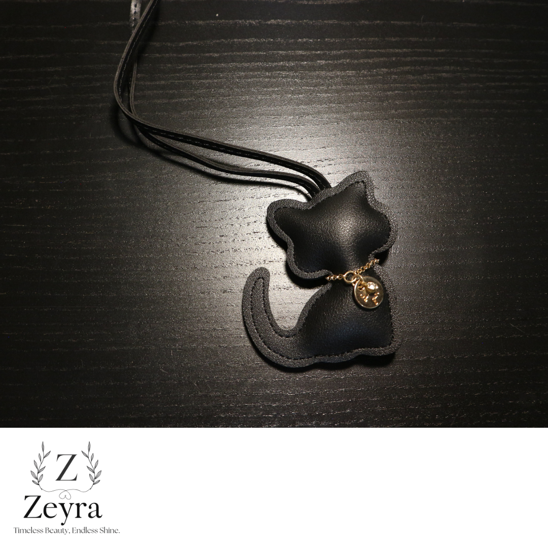 Luna Cat – Taschenanhänger in Katzenform mit Glitzer-Detail | Zeyra | Versand aus DE