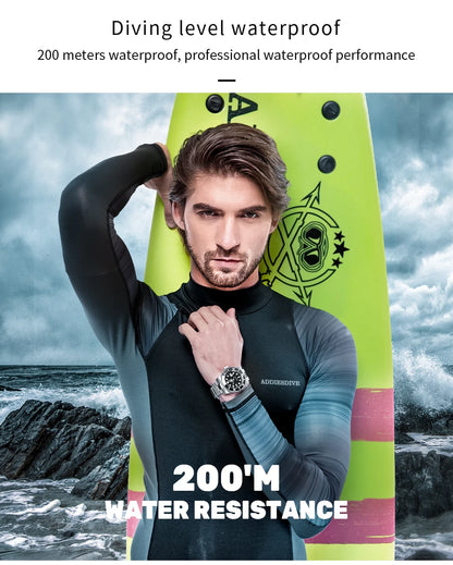 ADDIESDIVE Herren Edelstahl Uhr – Business & Sport Chronograph | Waterproof Quartz Watch | Zeyra® | Luxus für Alltag & Freizeit