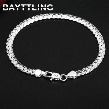 925 Sterling Silber Schmuckset – Halskette & Armband 2-teilig, 5mm Kettendesign, Unisex | Zeyra | Versand aus D
