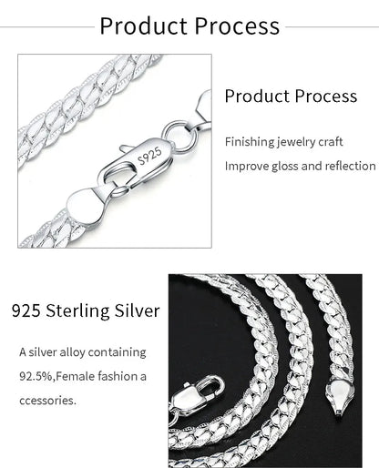 925 Sterling Silber Schmuckset – Halskette & Armband 2-teilig, 5mm Kettendesign, Unisex | Zeyra | Versand aus D