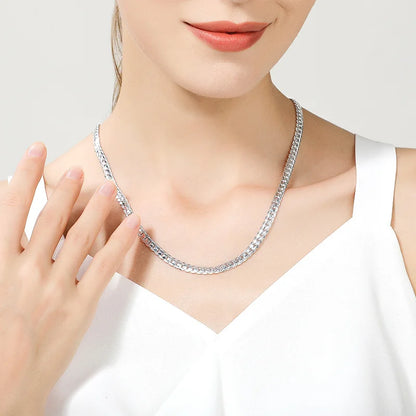 925 Sterling Silber Schmuckset – Halskette & Armband 2-teilig, 5mm Kettendesign, Unisex | Zeyra | Versand aus D