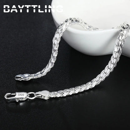 925 Sterling Silber Schmuckset – Halskette & Armband 2-teilig, 5mm Kettendesign, Unisex | Zeyra | Versand aus D