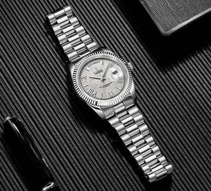 Cadisen Automatik Herrenuhr – Meteoriten-Zifferblatt, MIYOTA 8285, 100m wasserdicht | Zeyra | Versand aus D