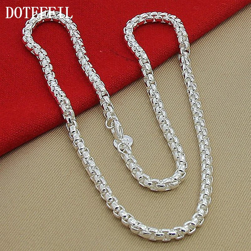 925 Sterling Silber Box Chain – Halskette 5mm 50cm Länge | Unisex | Zeyra | Versand aus D