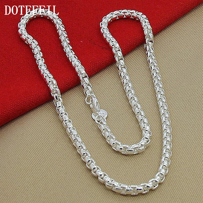 925 Sterling Silber Box Chain – Halskette 5mm 50cm Länge | Unisex | Zeyra | Versand aus D