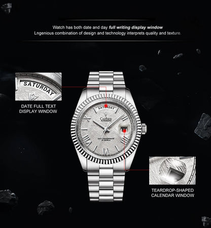 Cadisen Automatik Herrenuhr – Meteoriten-Zifferblatt, MIYOTA 8285, 100m wasserdicht | Zeyra | Versand aus D