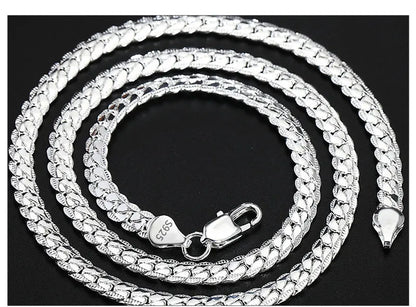 925 Sterling Silber Schmuckset – Halskette & Armband 2-teilig, 5mm Kettendesign, Unisex | Zeyra | Versand aus D