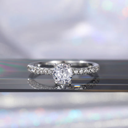 Verlobungsring Damen – Klassischer 4-Krappen-Ring mit Zirkonia, 3 Farben | Zeyra | Versand aus D