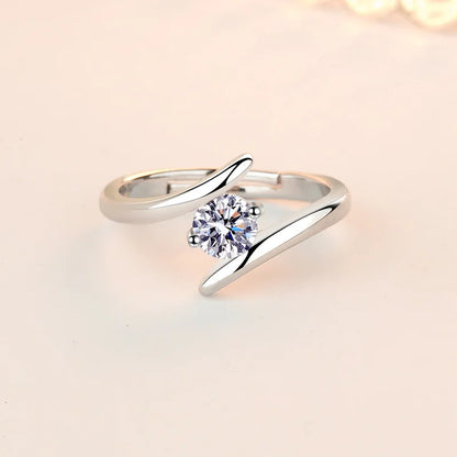 Eleganter 925 Sterling Silber Ring – Hochwertiger Zirkonia | Schlicht & Luxuriös | Damen Schmuck für Hochzeit & Alltag | Zeyra®
