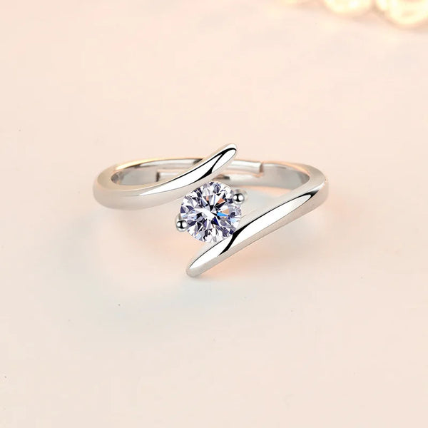 Eleganter 925 Sterling Silber Ring – Hochwertiger Zirkonia | Schlicht & Luxuriös | Damen Schmuck für Hochzeit & Alltag | Zeyra®