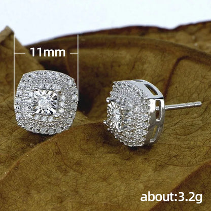 925 Sterling Silber Ohrstecker – Princess Cut Zirkonia, quadratisches Design | Damen | Zeyra | Versand aus D