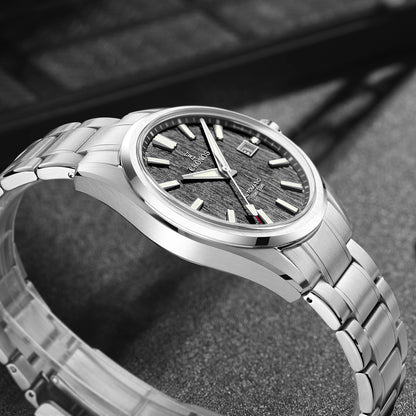 Cronos Men Watch 39mm Automatic Wristwatches White Dial Solid Links Sapphire 10 ATM L6037M
