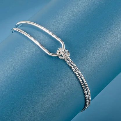 925 Sterling Silber Armband Damen – Minimalistisches Geometrisches Design, Elegant & Exquisit | Zeyra | Versand aus D