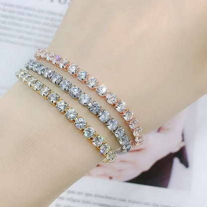 Zeyra® Multicolor Tennisarmband – Zirkonia Armband für Damen & Herren | 2.5–5 mm Glieder | Luxus-Schmuck für Hochzeit & Party | Versand aus DE