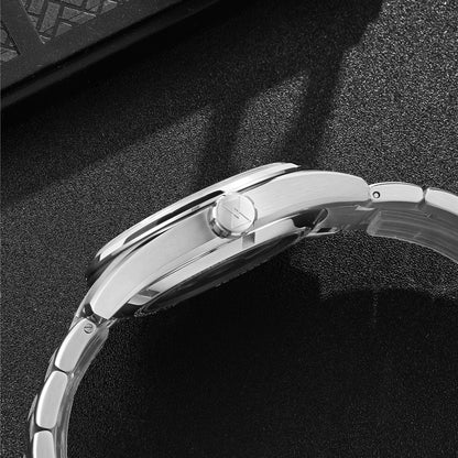 Cronos Men Watch 39mm Automatic Wristwatches White Dial Solid Links Sapphire 10 ATM L6037M