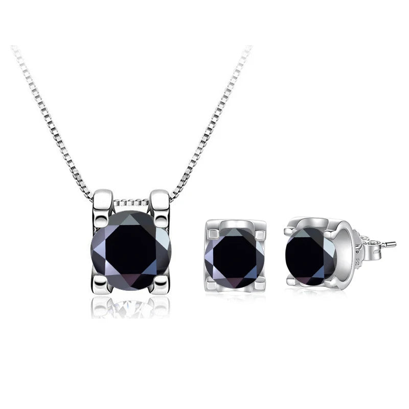 Moissanite Schmuckset Damen – 3ct D Color, 925 Sterling Silber (Ohrringe & Halskette) | Hochzeit & Verlobung | Zeyra | Versand aus D