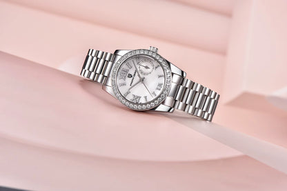 PAGANI DESIGN 2024 Damen Armbanduhr – 32 mm Luxus Quarzuhr | Elegant, Wasserdicht & Saphirglas | Zeyra® | Versand aus DE