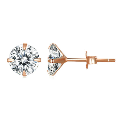 925 Sterling Silber Ohrstecker – Runde Zirkonia, 4–7mm, hypoallergen | Zeyra | Versand aus D