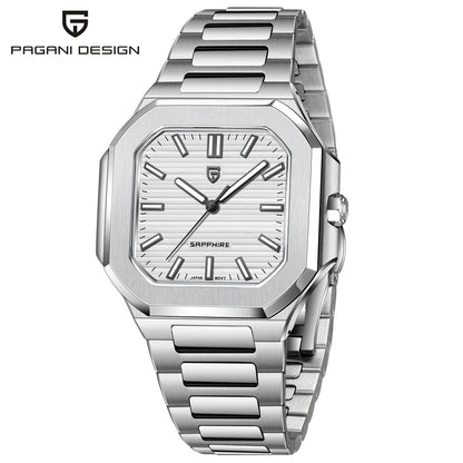Pagani Design 2025 Quarzuhr Herren – Luxus-Design, VH31, AR-Saphirglas, Lederarmband, Luminous | Zeyra | Versand aus D