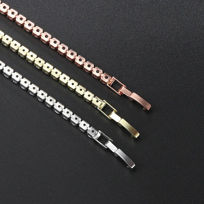 Tennisarmband Damen – Buntes Zirkonia Armband 4mm, Silberfarben, Luxus & Trendy | Zeyra | Versand aus D