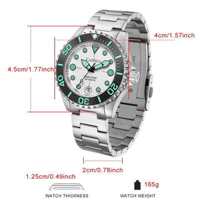Cadisen Aqua Diver 2024 – Luxus-Automatik Herrenuhr, NH35A, 100M wasserdicht, Luminous | Zeyra | Versand aus D