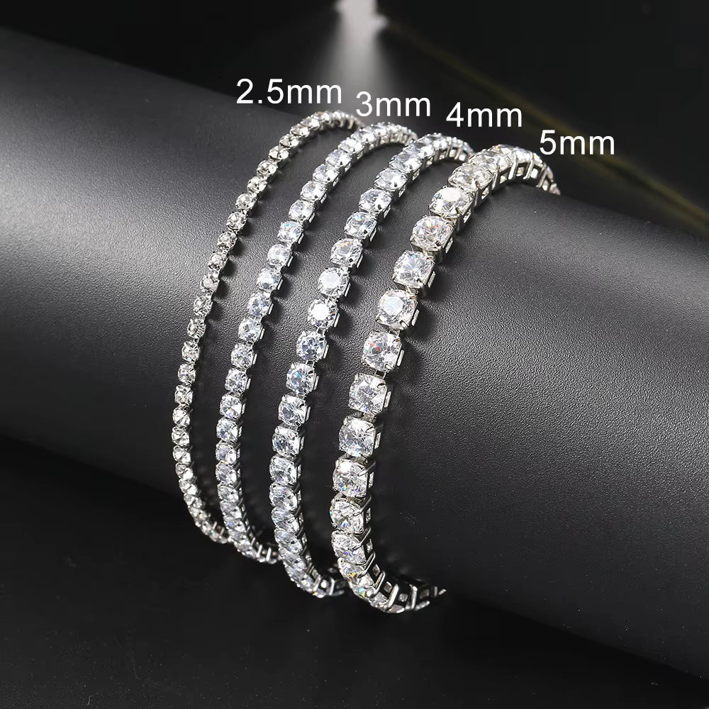 Zeyra® Multicolor Tennisarmband – Zirkonia Armband für Damen & Herren | 2.5–5 mm Glieder | Luxus-Schmuck für Hochzeit & Party | Versand aus DE