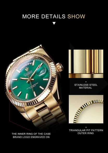 Cadisen DD40 Automatik Herrenuhr – Luxusdesign, MIYOTA 8285, AR-Saphirglas, 100M wasserdicht | Zeyra | Versand aus D