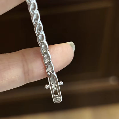 NKHOG Full Moissanite Tennis Bracelets S925 Silver Sparkling Diamond Women Men Party Wedding Bangles Jewelry Gifts GRA Certified
