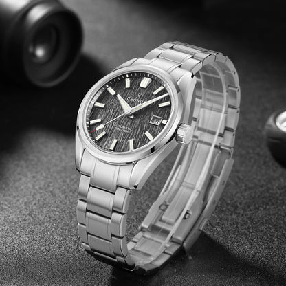 Cronos Men Watch 39mm Automatic Wristwatches White Dial Solid Links Sapphire 10 ATM L6037M