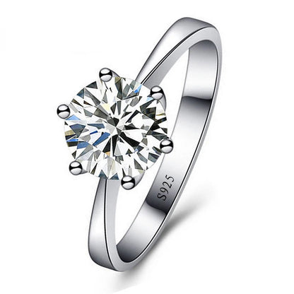Zeyra® Sterling Silver Crystal Ring – 925 Silber | Feiner Verlobungsring für Damen | Österreichischer Kristall | Geschenkidee & Hochzeitsring