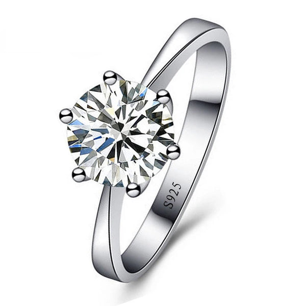 Zeyra® Sterling Silver Crystal Ring – 925 Silber | Feiner Verlobungsring für Damen | Österreichischer Kristall | Geschenkidee & Hochzeitsring