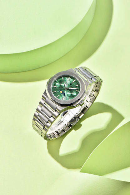 Pagani Design Damenarmbanduhr – Luxus Quarzuhr mit Mondphase & Chronograph | Edelstahl & Saphirglas | Elegante Uhr für Damen | Zeyra® Edition