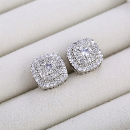 925 Sterling Silber Ohrstecker – Princess Cut Zirkonia, quadratisches Design | Damen | Zeyra | Versand aus D