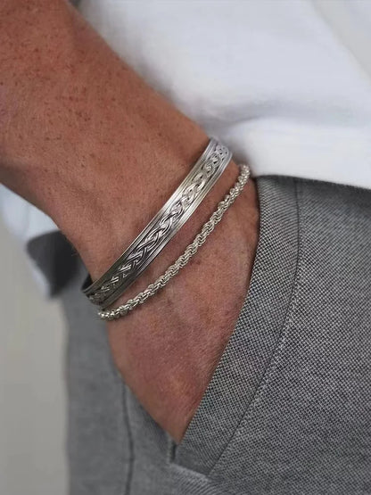 Edelstahlarmband Silber – Verstellbares Twist Chain Design für Herren & Damen | Hip-Hop Schmuck | Zeyra | Versand aus DE