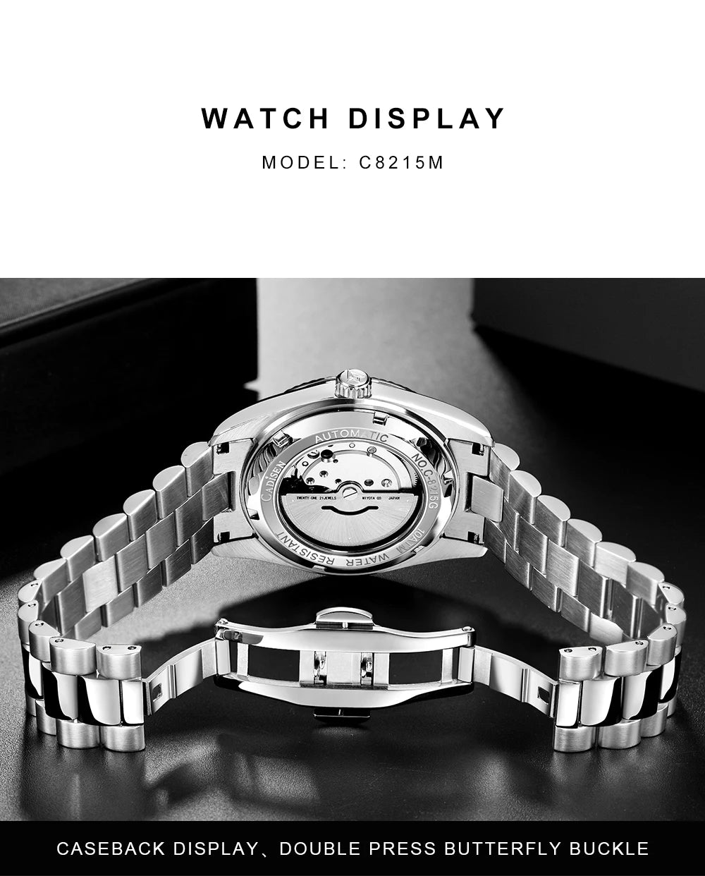 Cadisen DD40 Automatik Herrenuhr – Luxusdesign, MIYOTA 8285, AR-Saphirglas, 100M wasserdicht | Zeyra | Versand aus D