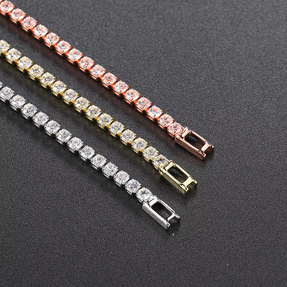Zeyra® Multicolor Tennisarmband – Zirkonia Armband für Damen & Herren | 2.5–5 mm Glieder | Luxus-Schmuck für Hochzeit & Party | Versand aus DE