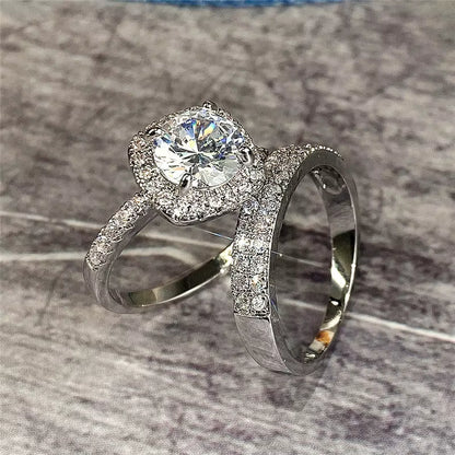 925 Sterling Silber Damenring Set – 2-teiliges Hochzeitsring-Set | Elegantes Design & Premium Qualität | Zeyra® | Versand aus DE