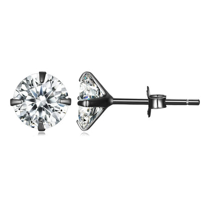 925 Sterling Silber Ohrstecker – Runde Zirkonia, 4–7mm, hypoallergen | Zeyra | Versand aus D