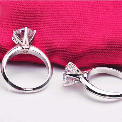 925 Sterling Silber Verlobungsring Damen – Zirkonia 1–3ct, klassischer Solitär | Hochzeit & Geschenk | Zeyra | Versand aus D