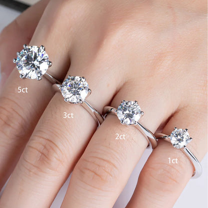 925 Sterling Silber Verlobungsring Damen – Zirkonia 1–3ct, klassischer Solitär | Hochzeit & Geschenk | Zeyra | Versand aus D