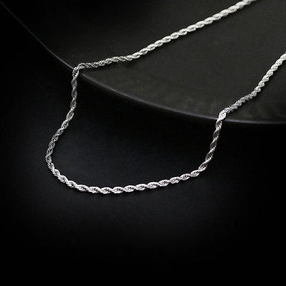 Zeyra® Rope Chain Halskette – 4 mm 925 Sterling Silber | Unisex Schmuck | Hip-Hop & Minimal Style | Luxus Kette für Damen & Herren