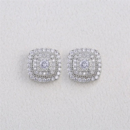 925 Sterling Silber Ohrstecker – Princess Cut Zirkonia, quadratisches Design | Damen | Zeyra | Versand aus D