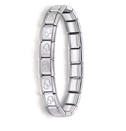 Italienisches Elastik-Armband – 9 mm Edelstahl Charm Bracelet für Damen | Modischer Stretch-Bangle | Zeyra® | Versand aus DE