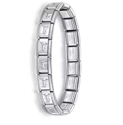 Italienisches Elastik-Armband – 9 mm Edelstahl Charm Bracelet für Damen | Modischer Stretch-Bangle | Zeyra® | Versand aus DE