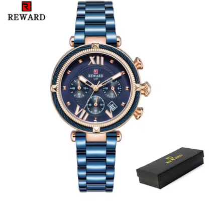 Damen Chronograph Uhr – Luxus Quarzuhr mit Kalender & Stoppfunktion | Wasserdicht & Elegant | Zeyra® | Versand aus DE